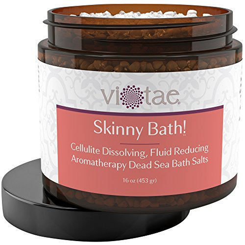 Cellulite Dissolving, Fluid Reducing Aromatherapy Dead Sea Bath Salts – “Skinny Bath” – With Natural, Organic Ingredients. 16 oz.