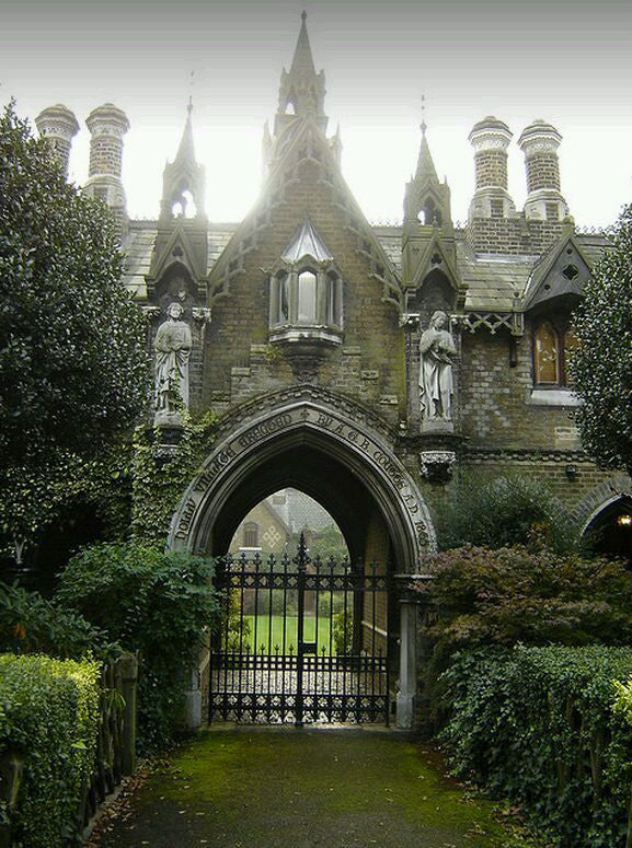 Gothic English gatehouse
