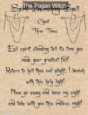 Spirit Banishing Spell, Book of Shadows Page, BOS Pages, Real Witchcraft Spell