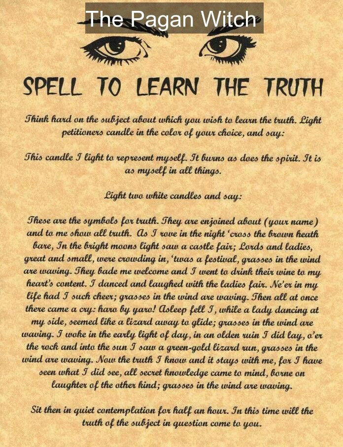 Spell to learn the truth