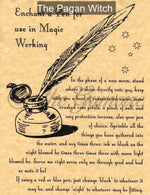 Enchant a Pen page for Book of Shadows, Real Witchcraft Spell, Wicca Poster