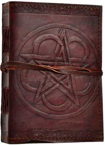 
            
                Load image into Gallery viewer, Pentagram leather blank book w/ cord
            
        