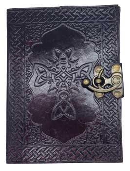 
            
                Load image into Gallery viewer, Celtic Cross leather blank book w/ latch
            
        