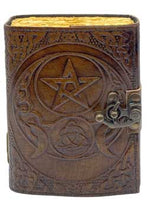 Pentagram/ Triquetra Aged Looking Paper leather w/ latch