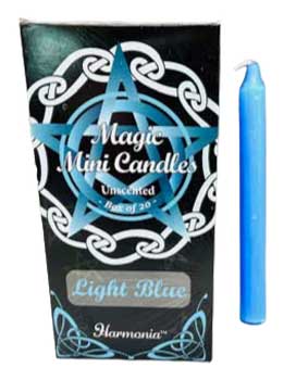1/2" dia 5" long Light Blue chime candle 20 pack