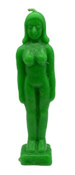 6 3/4" Green Woman candle