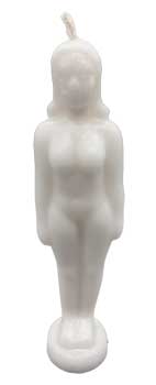 6 3/4" White Woman candle