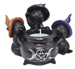Witchy Cats around Cauldron tealight holder