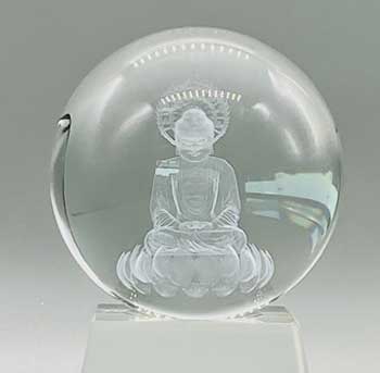 80mm Clear Buddha gazing ball