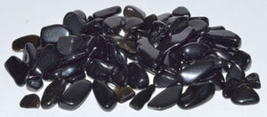 1 lb Obsidian, Black tumbled chips 7-9mm