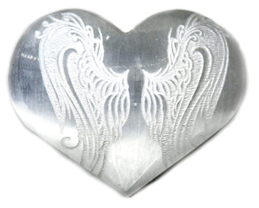 
            
                Load image into Gallery viewer, 3&amp;quot; Selenite heart , Angel Wings
            
        