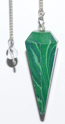 
            
                Load image into Gallery viewer, 6-sided Malachite pendulum
            
        