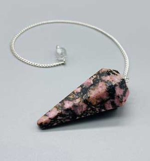 
            
                Load image into Gallery viewer, 6-sided Rhodonite pendulum
            
        
