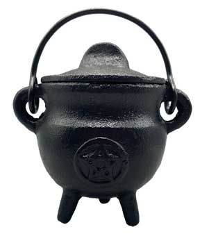4" Pentagram cast iron cauldron