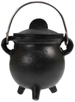 Plain cast iron cauldron  w/ lid 3"