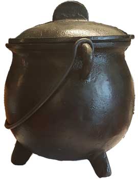 
            
                Load image into Gallery viewer, 8&amp;quot; cast iron cauldron w/ lid
            
        