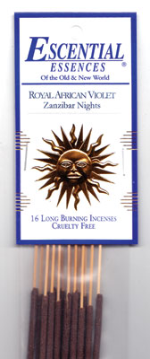 
            
                Load image into Gallery viewer, Royal African Violet escential essences incense sticks 16 pack
            
        