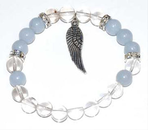 
            
                Load image into Gallery viewer, 8mm Quartz &amp;amp; Angelite/ Angel Wing
            
        