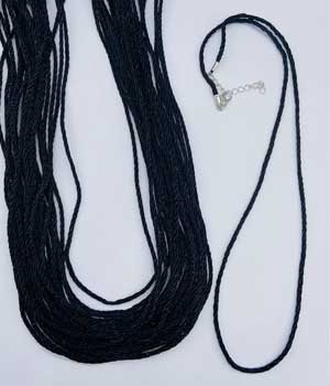 (set of 25) 36" Braided Necklace Black Cord 2mm