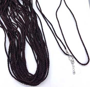 (set of 25) 24" Braided Necklace Brown Cord 2mm