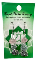 Heart chakra earrings