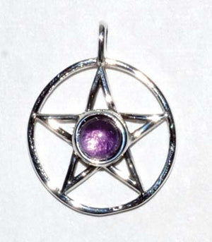 11/16" Pentagram Amethyst sterling