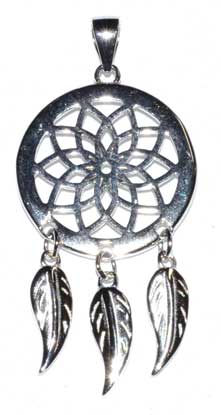 
            
                Load image into Gallery viewer, 3/4&amp;quot; Dreamcatcher sterling pendant
            
        