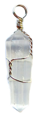 (set of 5) Selenite wire wrapped point
