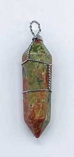 Unakite wire wrapped point