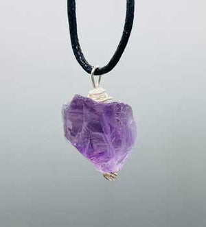 Amethyst wire wrapped pendant