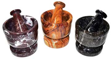 3 3/4" assorted mortar and pestle set