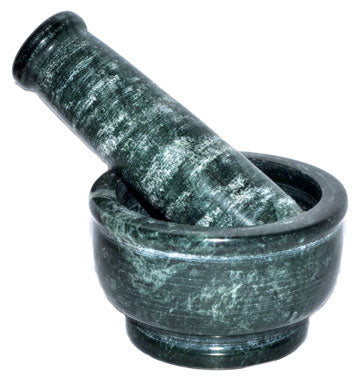 
            
                Load image into Gallery viewer, 4&amp;quot; Green Marble mortar and pestle set
            
        