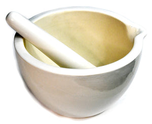 
            
                Load image into Gallery viewer, 9&amp;quot; Mortar/Pestle white ceramic
            
        