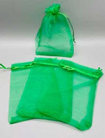 100 pack 4" x 6" Green organza bag