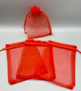 100 pack 4" x 6" Red organza bag