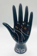 7 1/2" Black Palmistry Hand