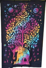54" x 86" Elephant Tree tapestry (tie dye)